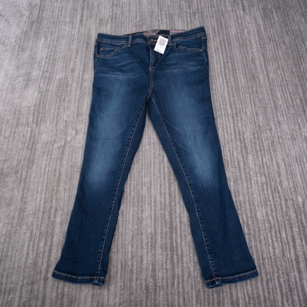 Torrid Crop Midfit Super Skinny Jeans Womens 12 Blue New Mid Rise Super Soft